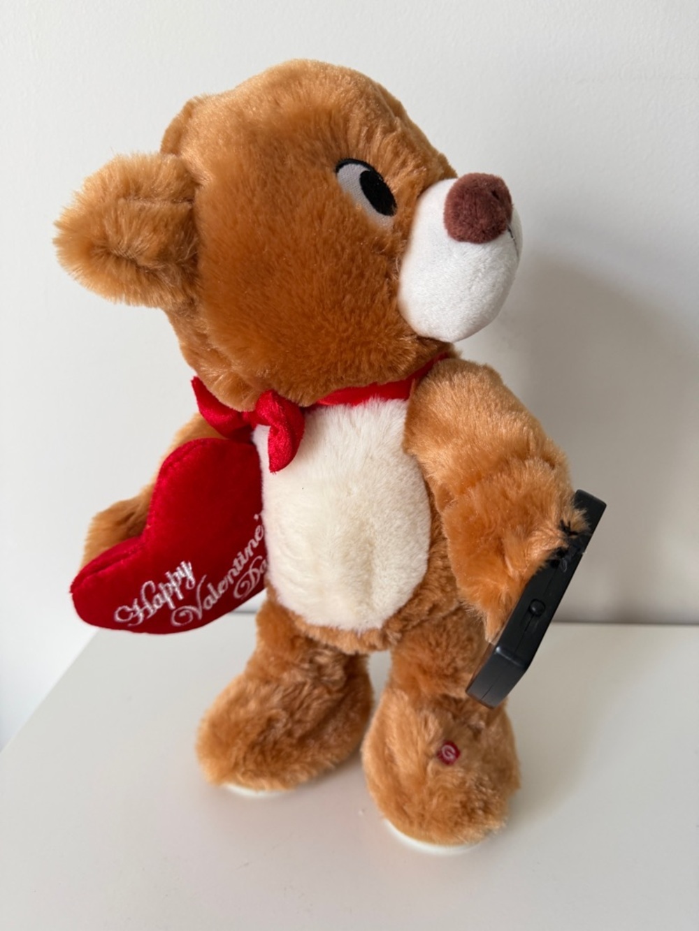 Brown Plush Bear with Heart and Attached Electronic Accessory - Brown - Picture 2 of 4